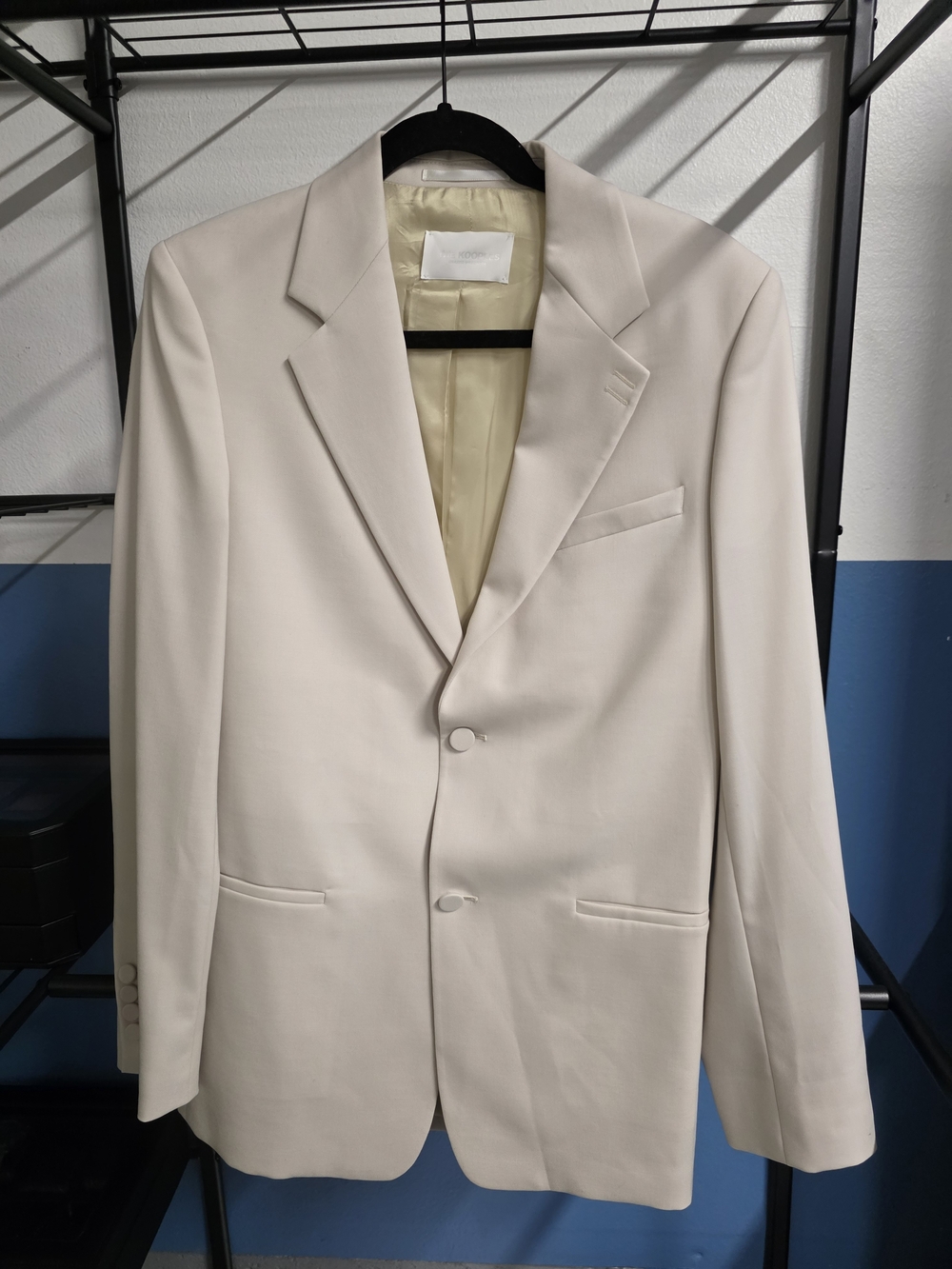 Men's Cream Two-Button Blazer